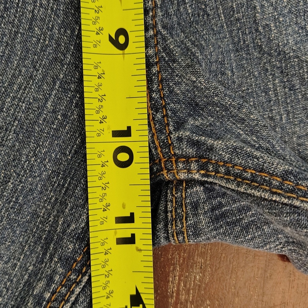 Levi Strauss Signature Women Blue Crop Capri Jeans Mid Rise Straight Leg Size 12 - Picture 11 of 14
